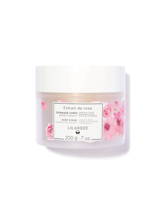 Gommage Corps – Extrait de Rose Bio | Lilaroze | Soin Exfoliant Naturel
